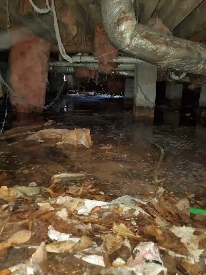 Crawl space flood assessment for Commercial Water Damage Restoration in Raleigh Hills